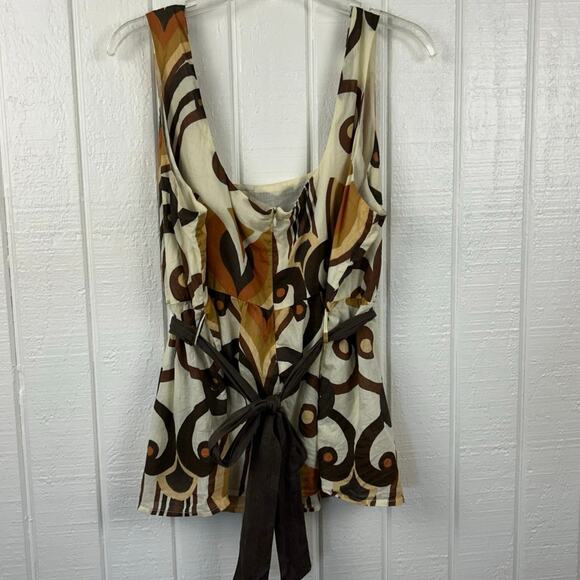 Pink Collection Retro Cotton Tank Top Boho Y2K Women Sleeveless Brown Size 2X - Picture 5 of 7